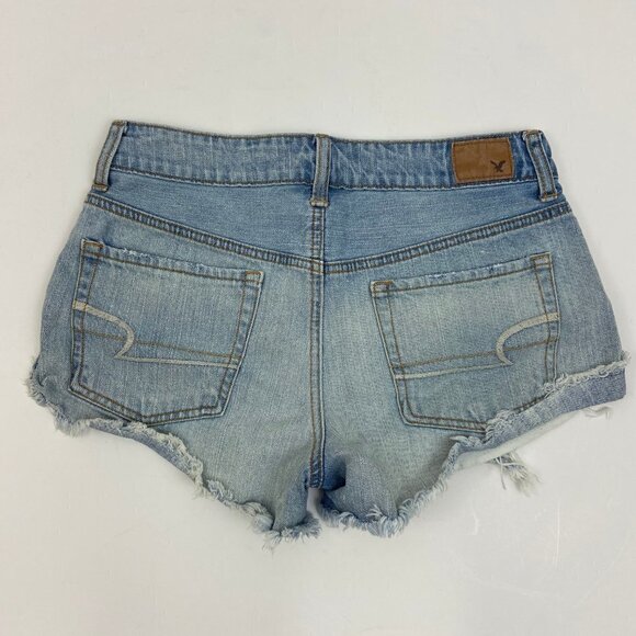 American Eagle Hi Rise Distressed Jean Shorts Hi Rise Festival Embroidered - Picture 8 of 8
